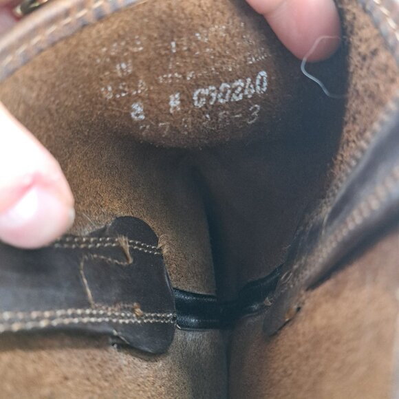 Frye Brown Leather Harness Pull On Moto Boots Size 8 Womens Heel Distressed - Picture 12 of 15